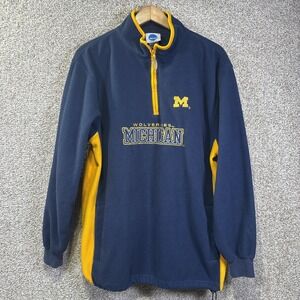 Michigan Wolverines Sweatshirt Mens XL Blue Football VF Imagewear Quarter Zip